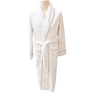 Restoration Hardware Terry Cloth Robe sz L RH Hotel Satin Stitch Turkish Cotton